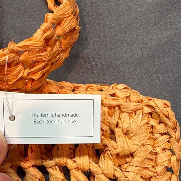 Women's Sunkissed Orange and Pink Crochet Tote Bag NWT - Picture 6 of 10